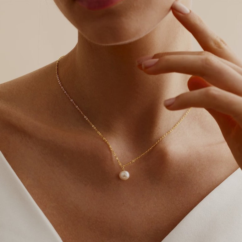Single Real Pearl 925 Silver Necklace