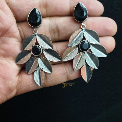 Tear-Drop Leaf Design Oxidised Earrings