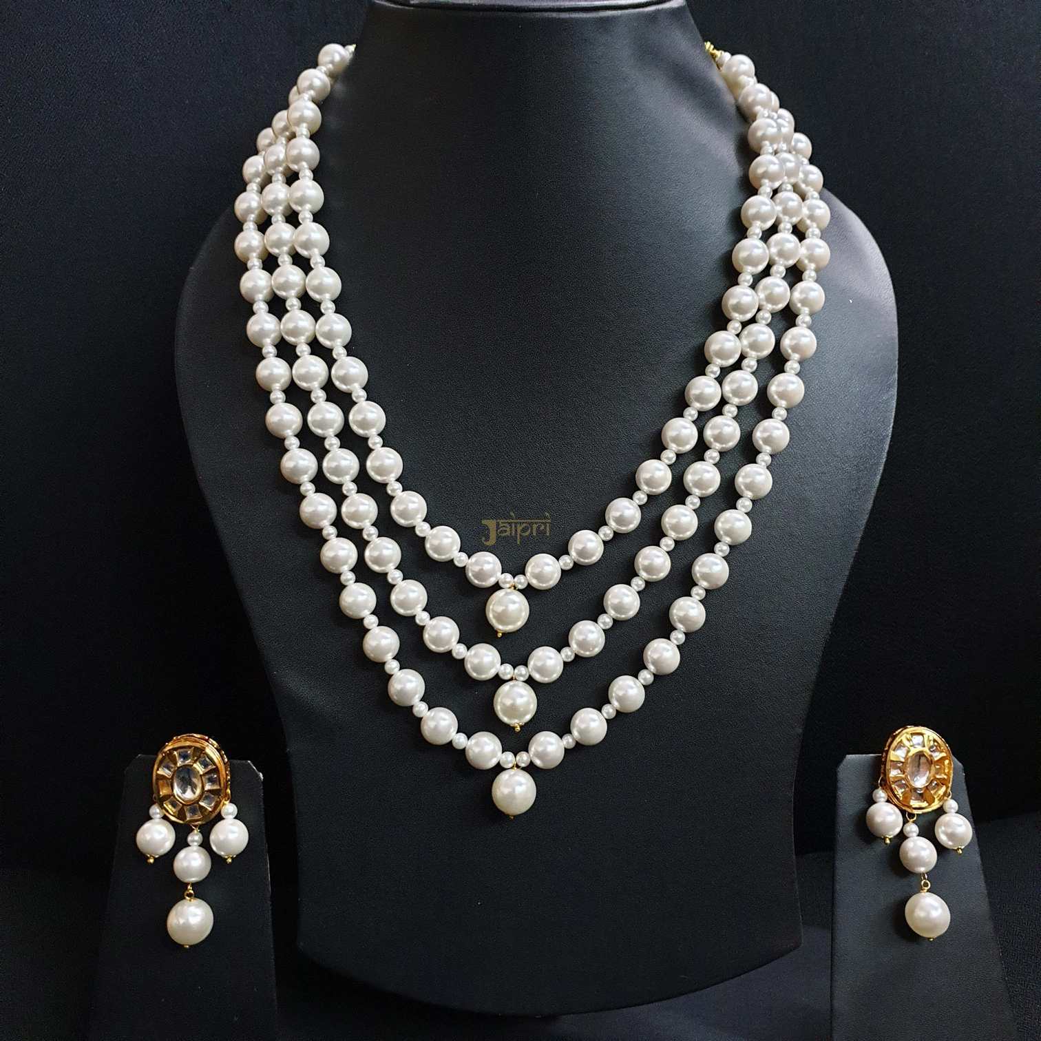 Designer Shell Pearl High Quality Beads Necklace With Earrings