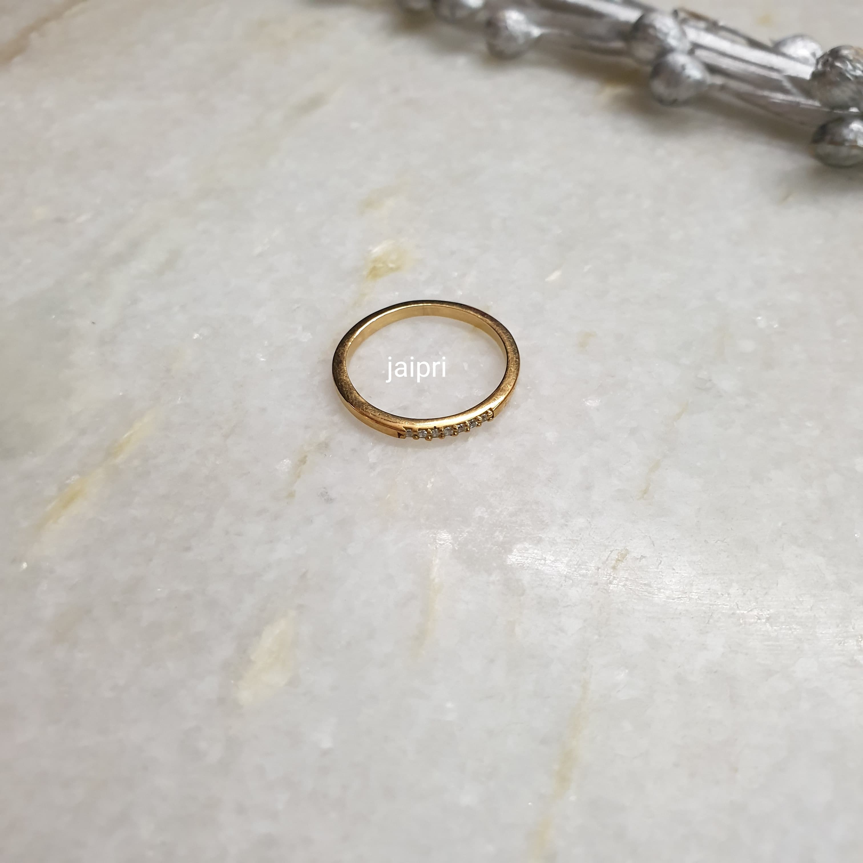 Gold Stone Engagement Ring (Size US 7 )