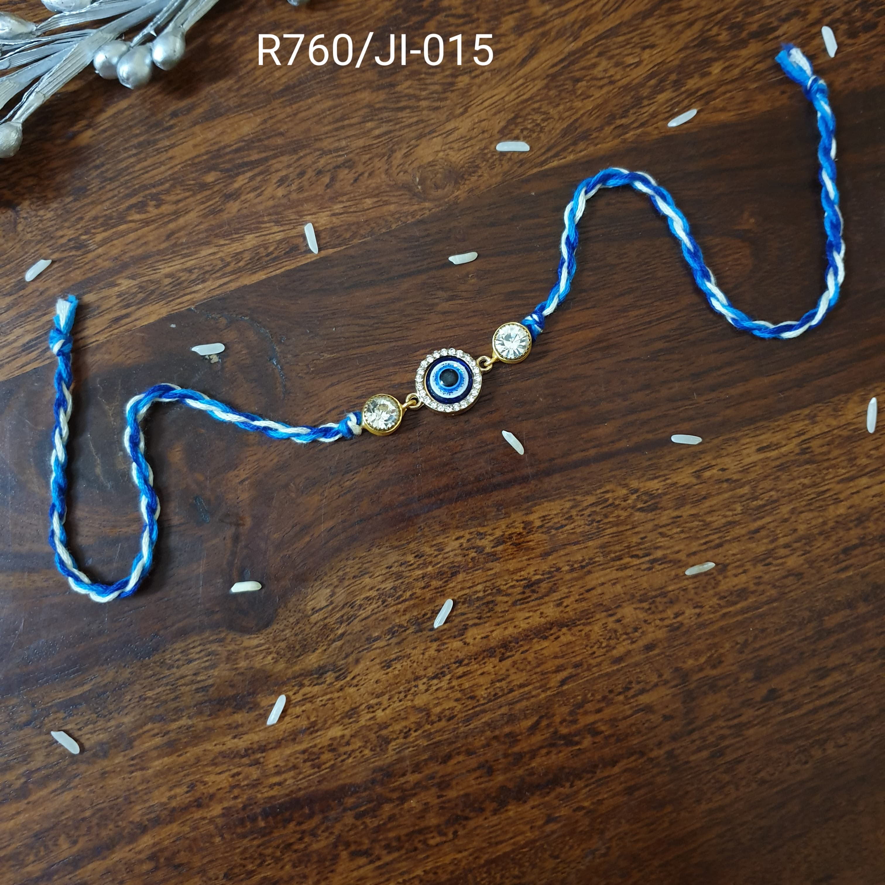 Evil Eye White Stone Rakhi (Pack of One)