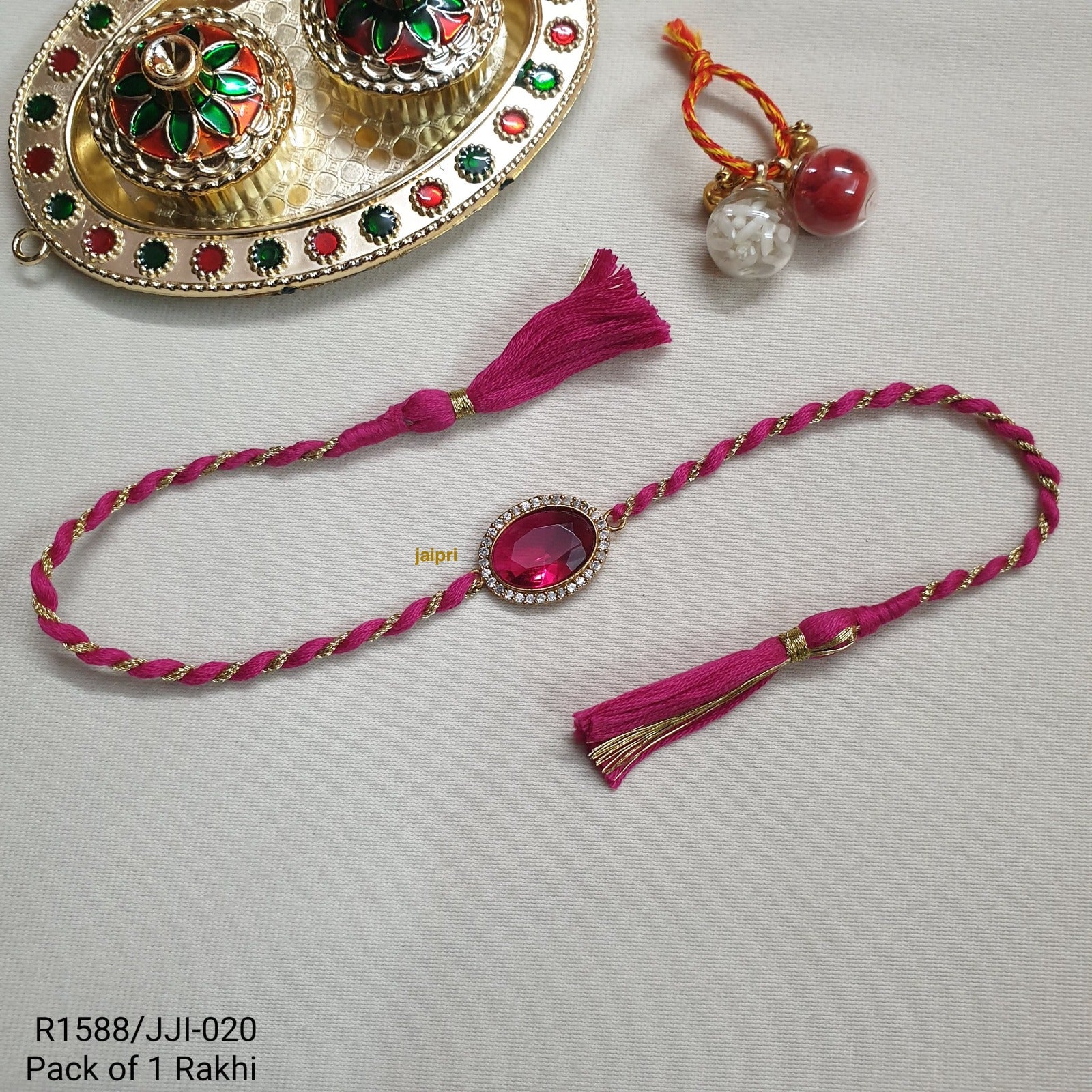 Pink Stone Rakhi (Pack Of One)