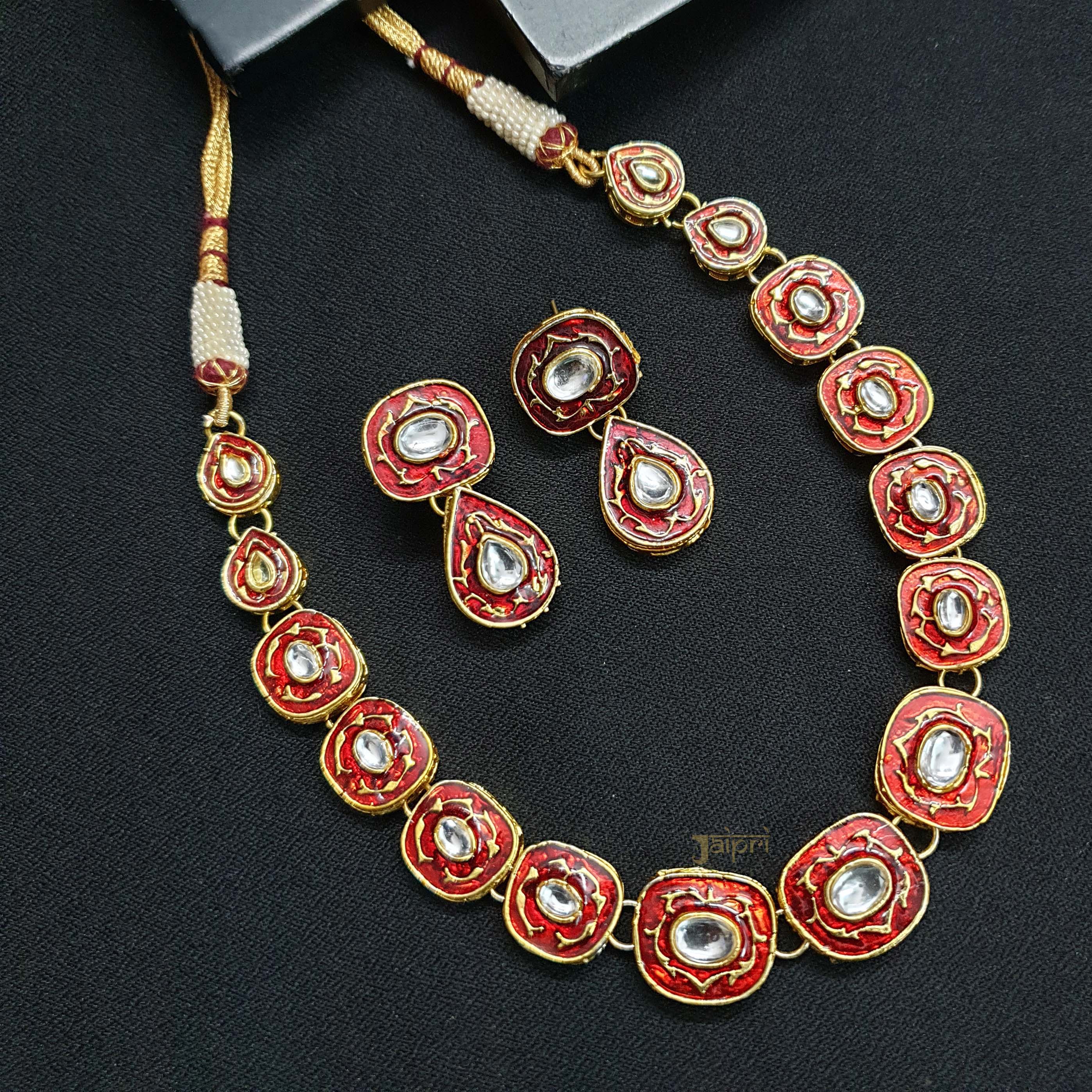 Delicate Meenakari Necklace With Earrings