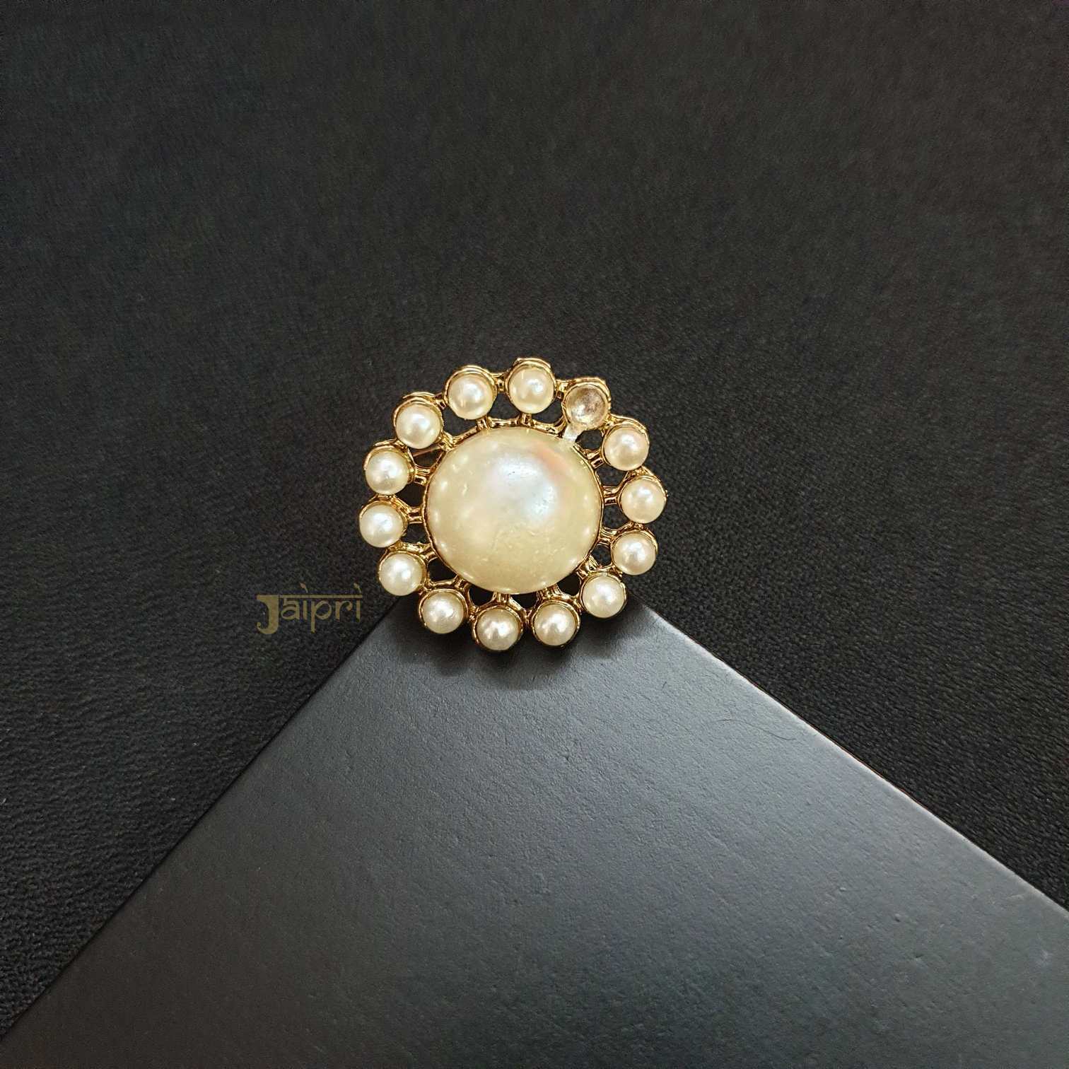 Floral Design & Pearl Stone Ring