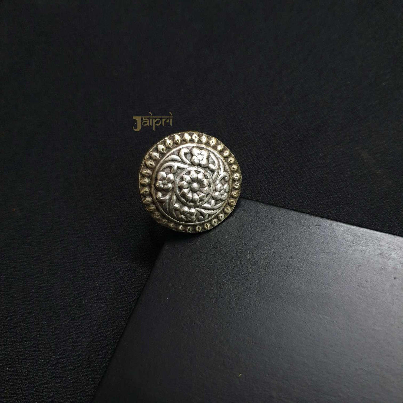 Oxidized Floral Design Ring