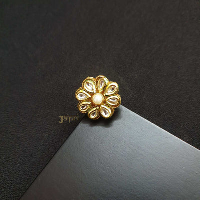 Floral Kundan & Pearl Stone Ring