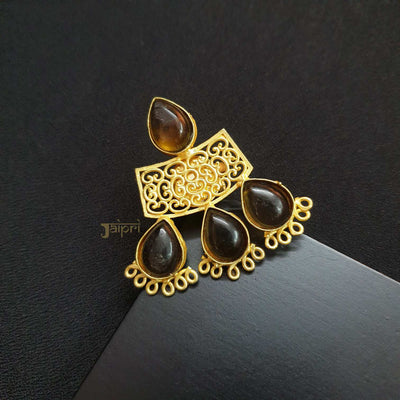 Designer Brown Stone Gold Ring