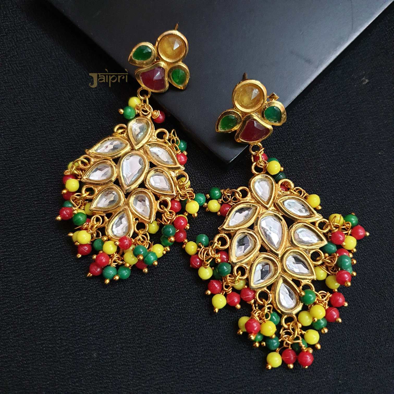 Multicolor Kundan & Meenakari Earrings