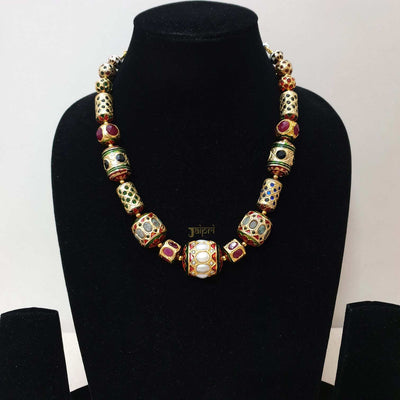 Designer Meenakari & Pearl Stone Necklace