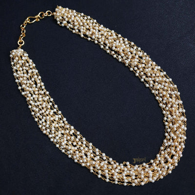 Gold Tone Small Pearl Beaded Necklace