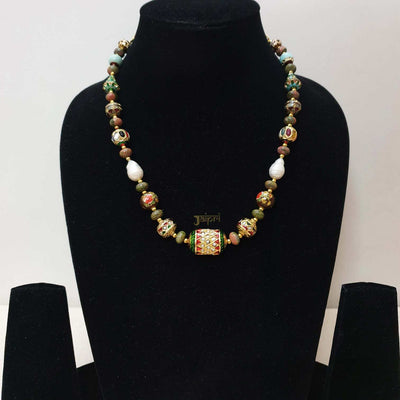 Meenakari Stone Beads Antique Necklace