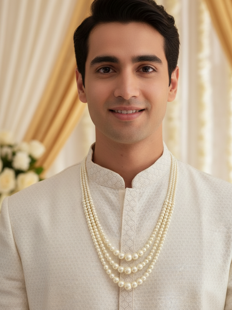 Pearl Beads Groom Necklace For Wedding