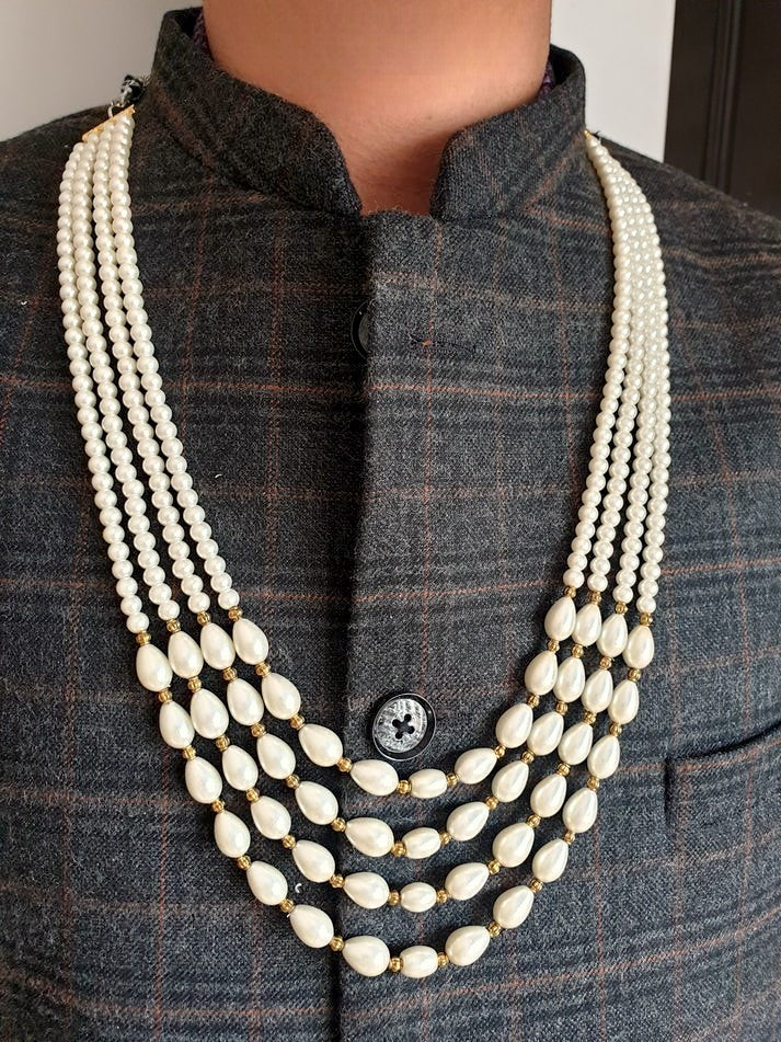 Pearl Beaded Groom Necklace For Wedding