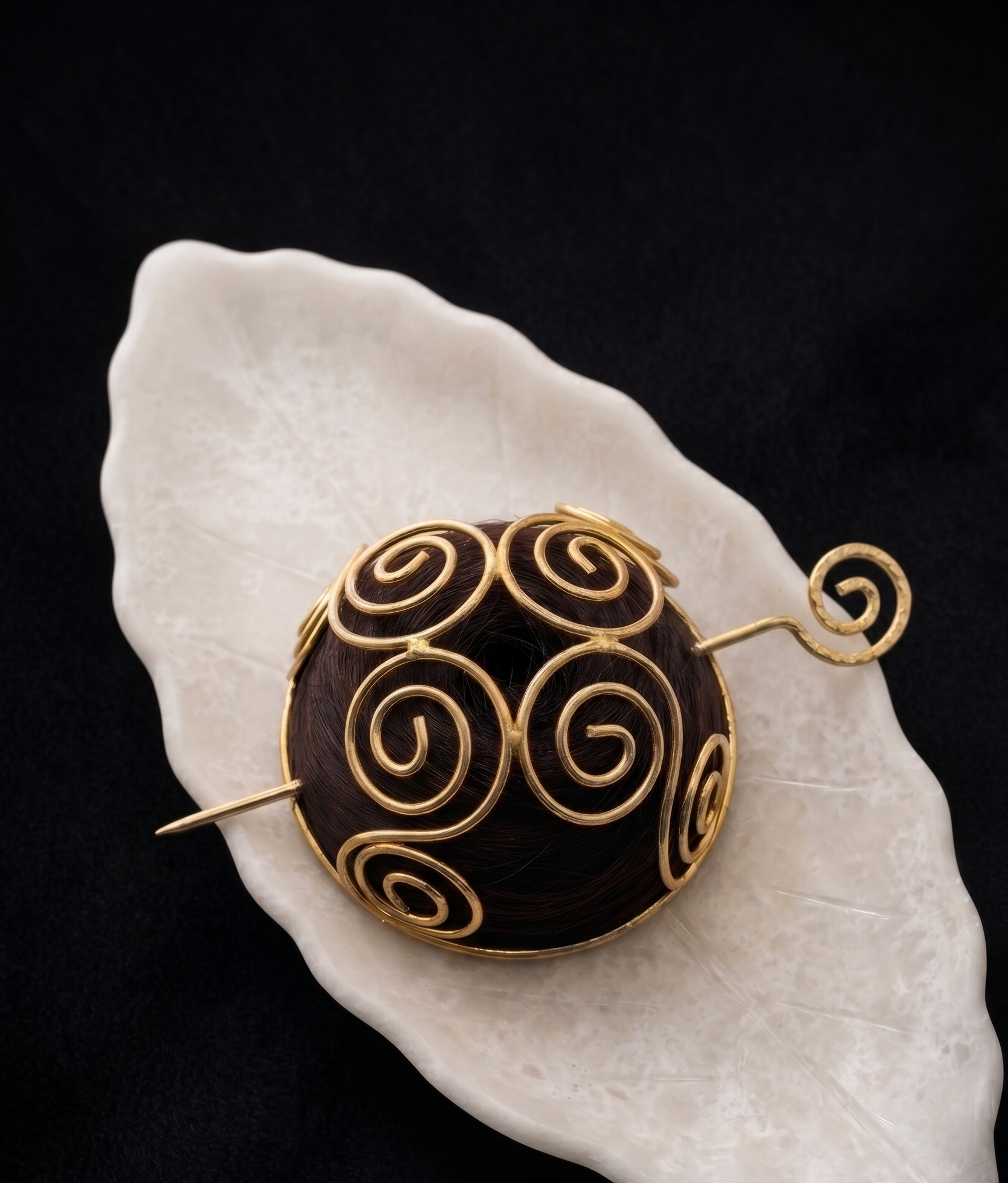 Gold Tone Bridal Bun Pin