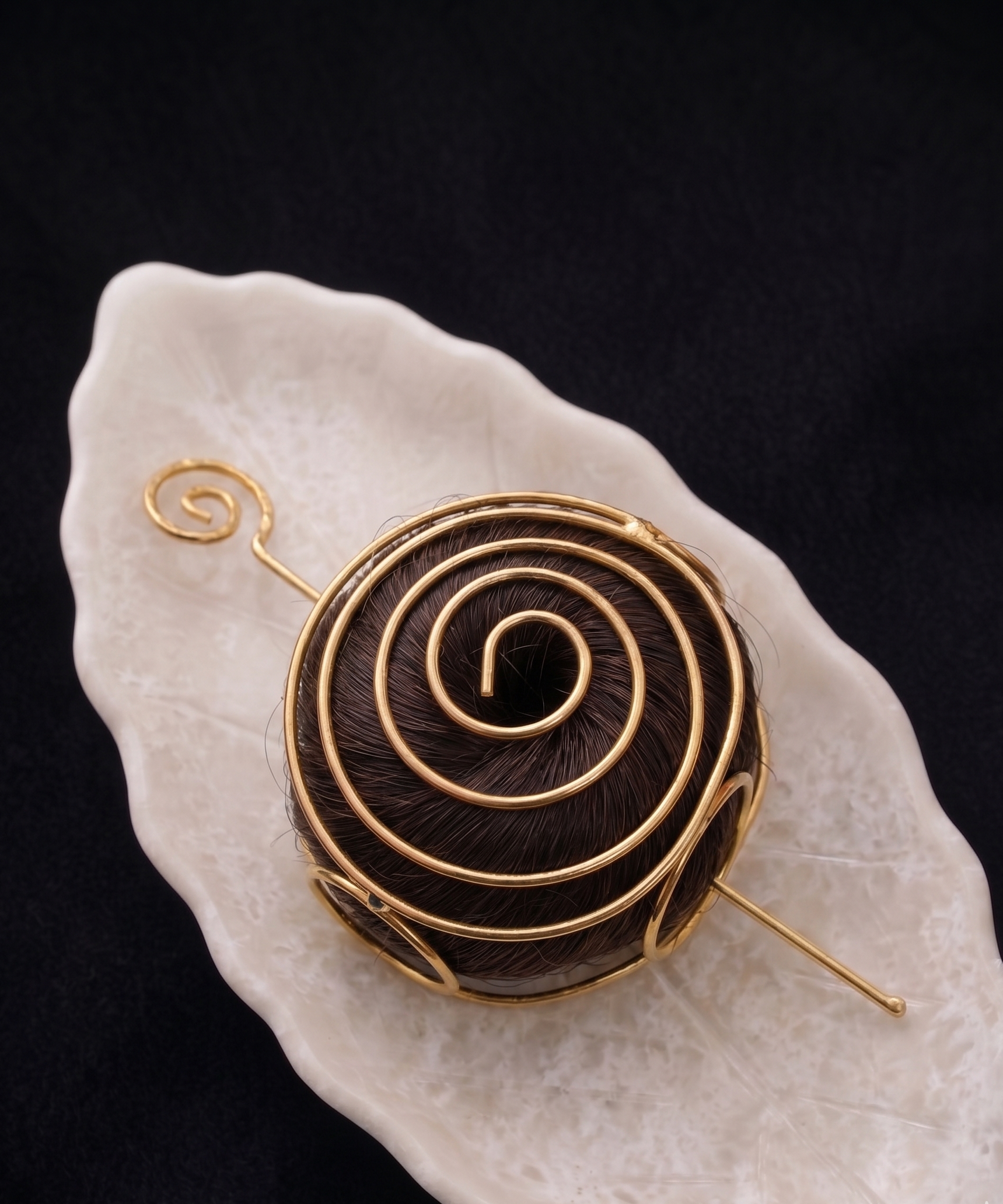 Artistic Gold Finish Bridal Bun Pin