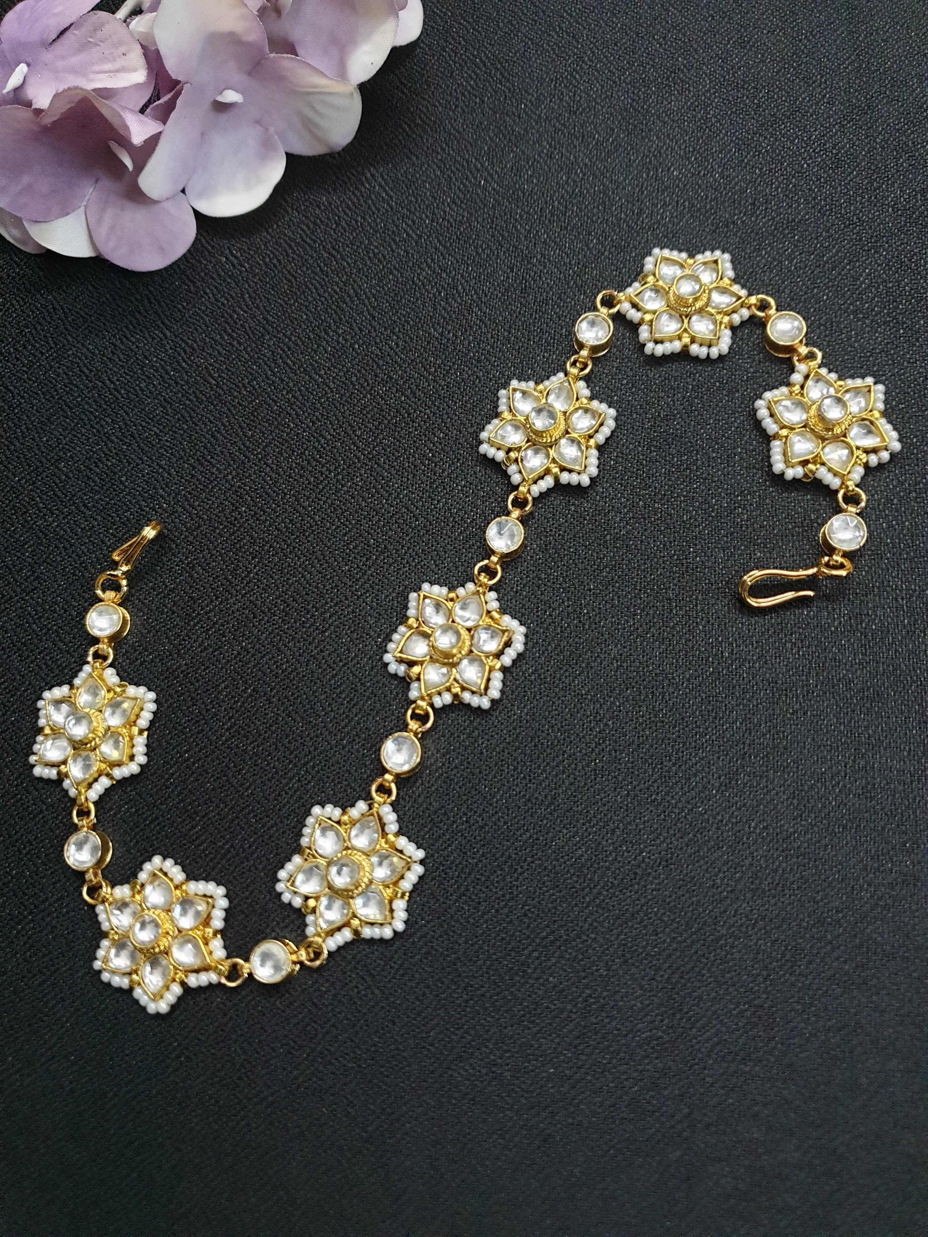 Premium Kundan Floral Matha Patti