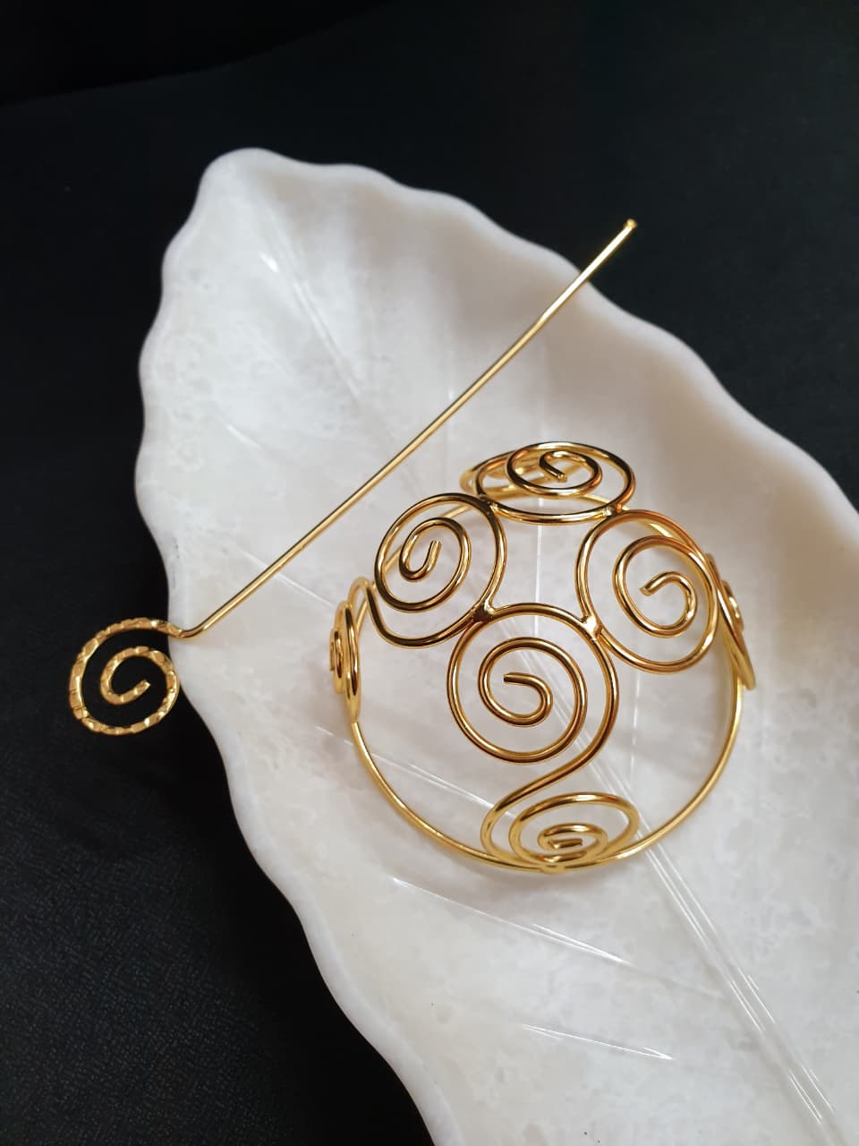 Gold Tone Bridal Bun Pin