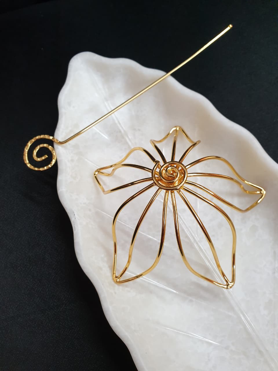 Handcrafted Gold Bridal Bun Pin