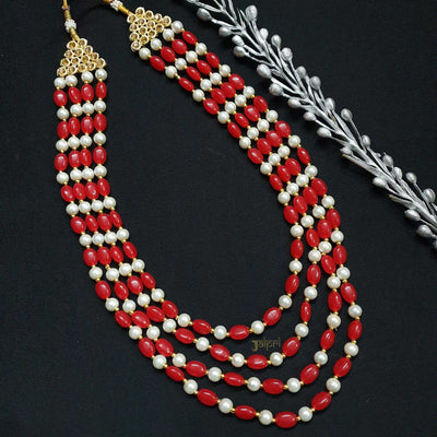 Ruby & Pearl Beads Stone Beautiful Necklace
