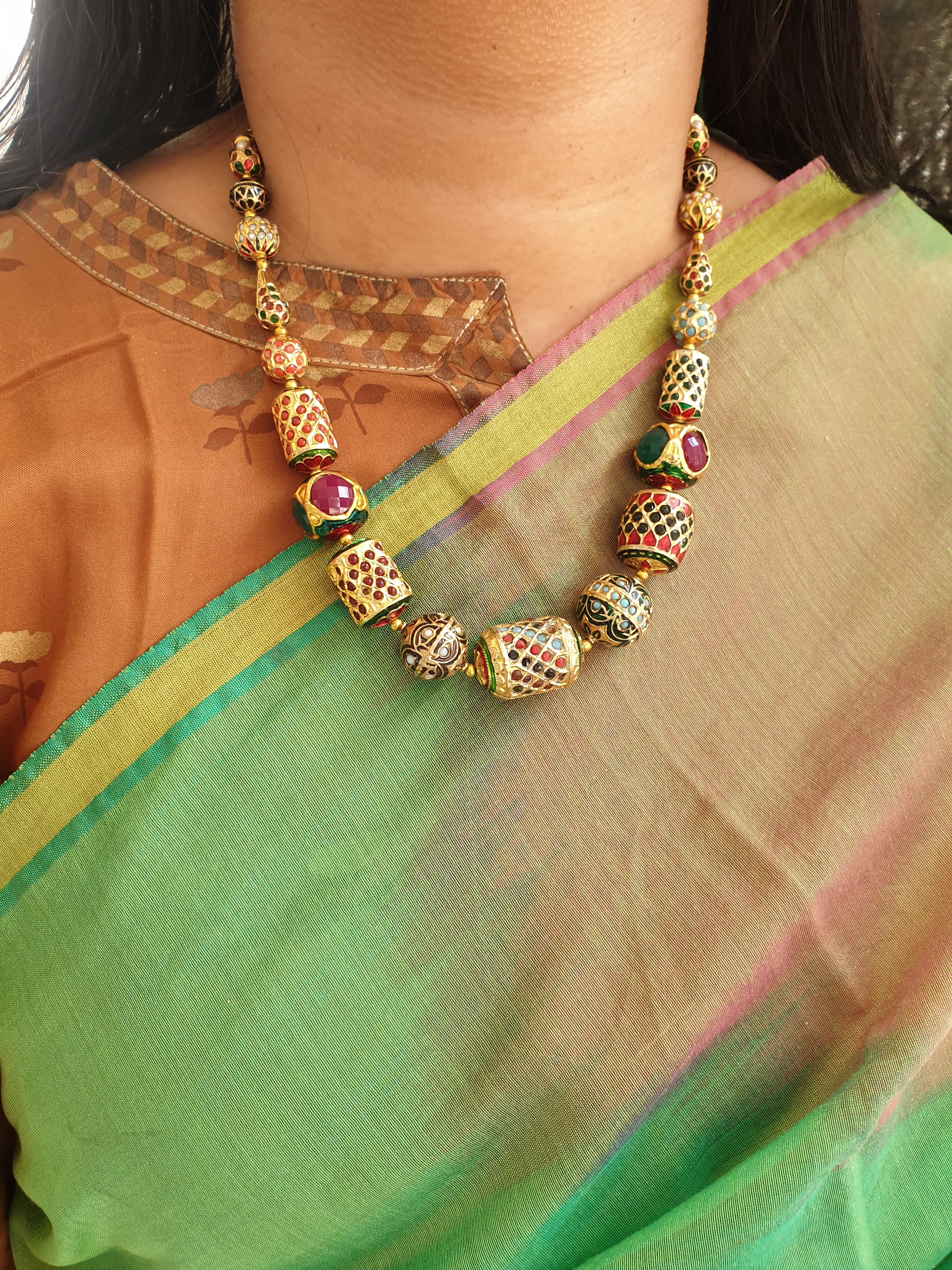 Multicolor Meenakari Stone Statement Necklace