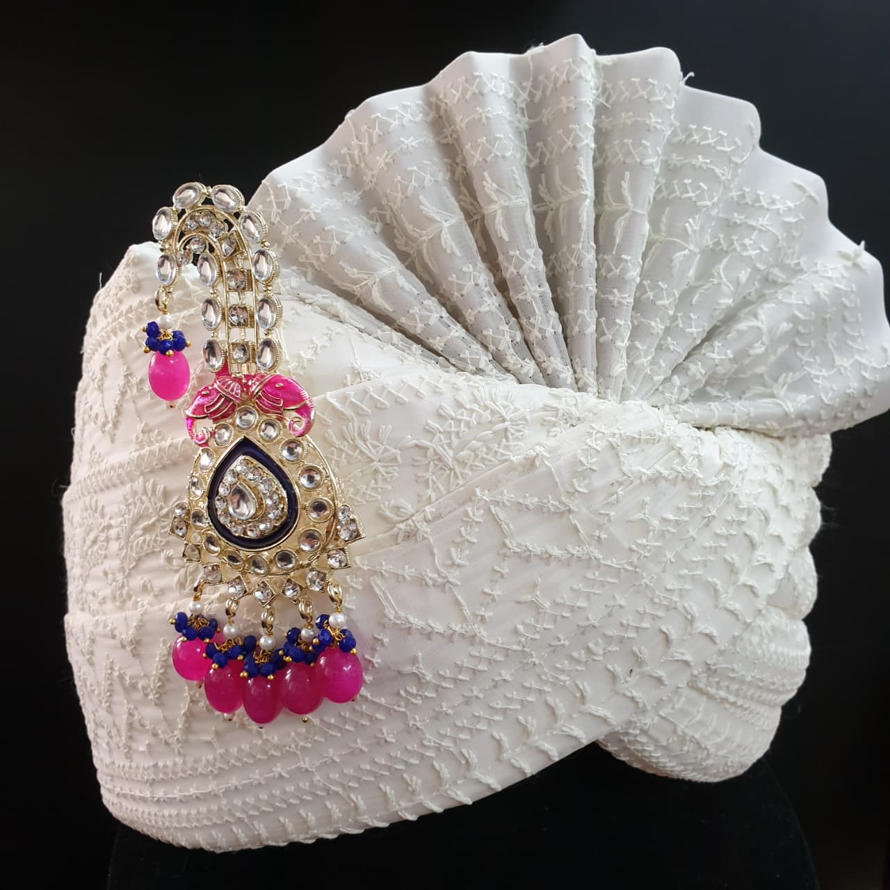 Pink Stone Kundan Polki Elephant Kilangi For Wedding