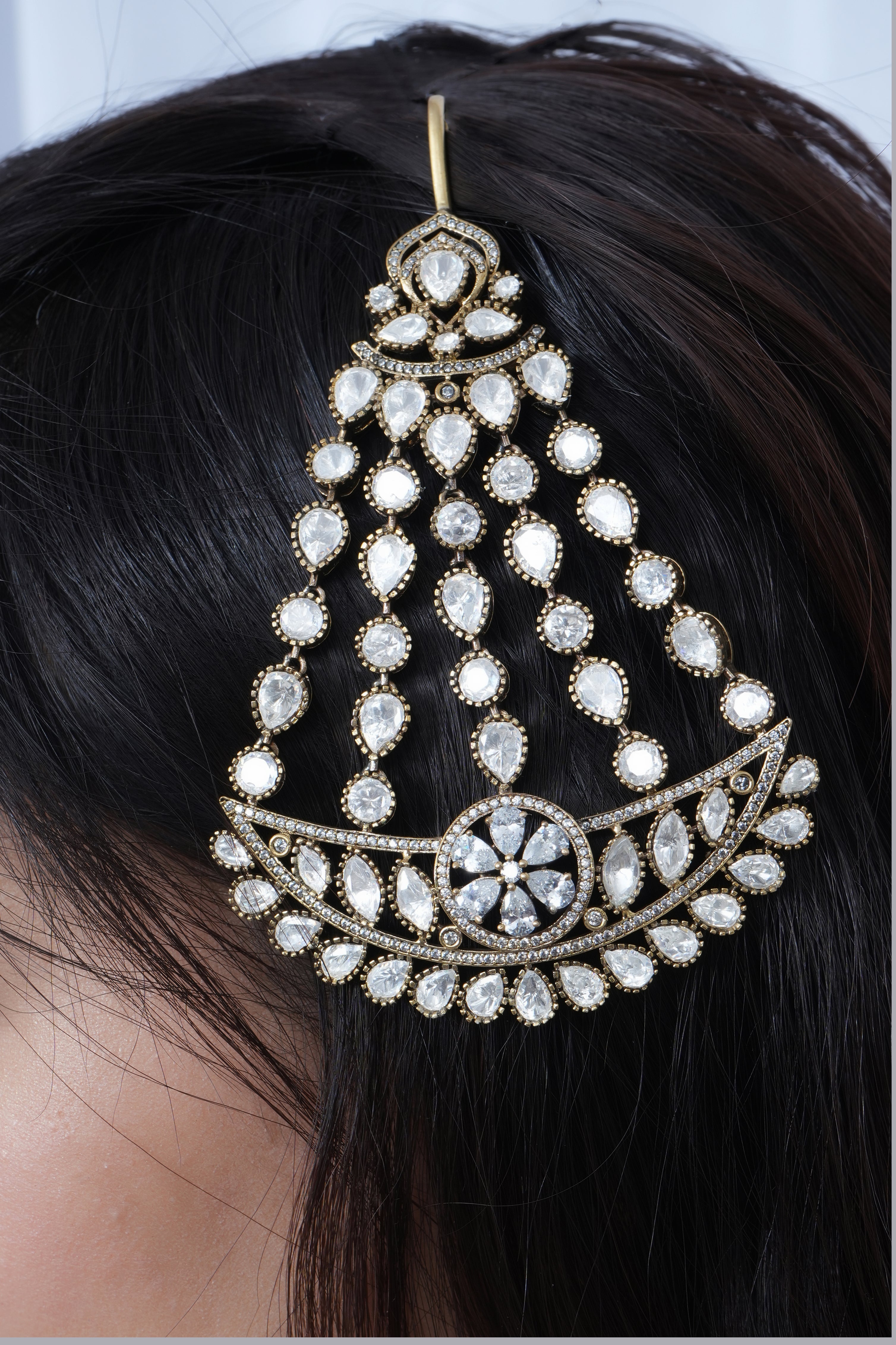 Premium Kundan Polki Bridal Head Passa