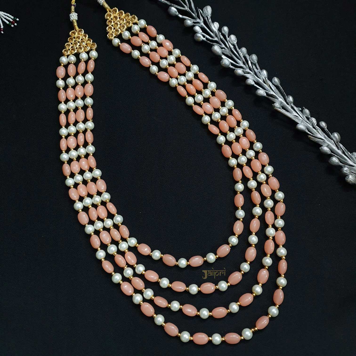 Rose Quartz & Pearl Beads Stone Beautiful Necklace