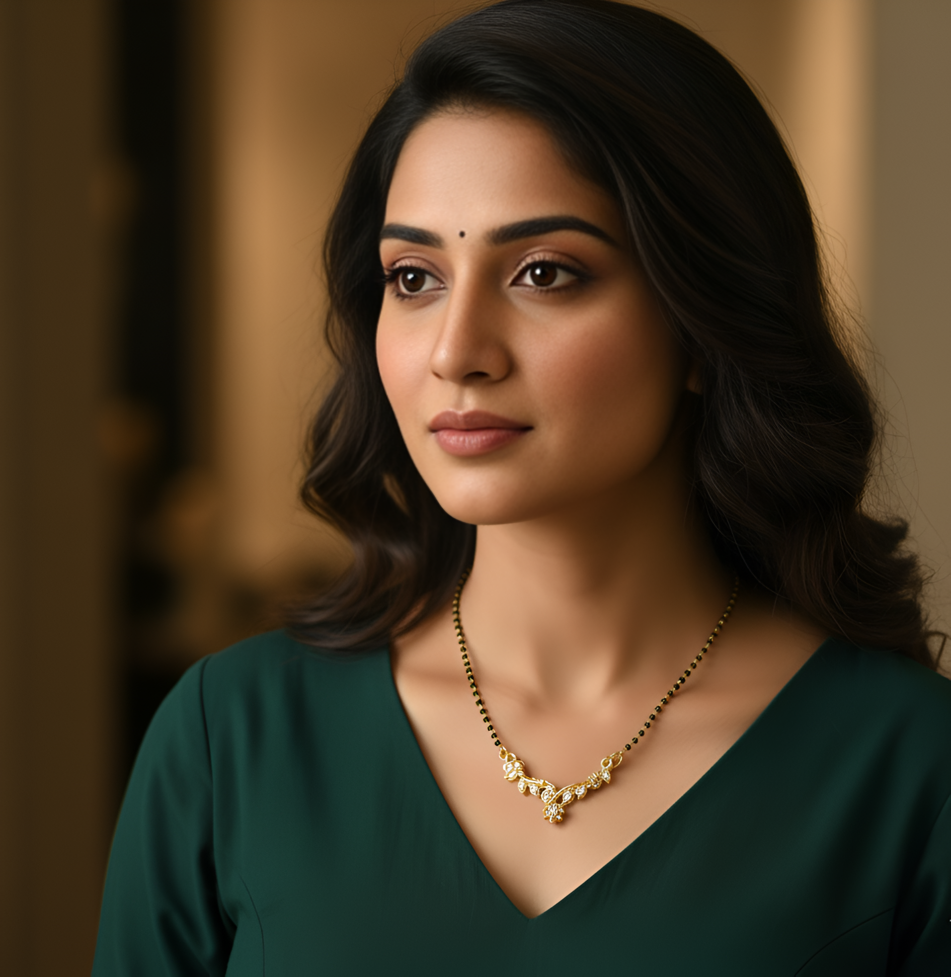 Unique AD Stone Gold Plated Mangalsutra