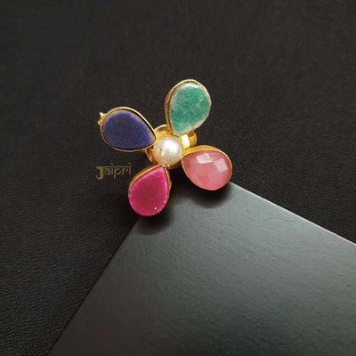 Floral Multicolor Stone Ring