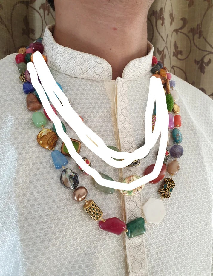 Multi Navratana Beaded Necklace