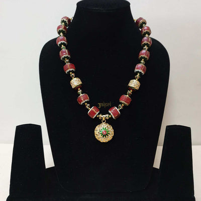 Floral Meenakari Stone Necklace