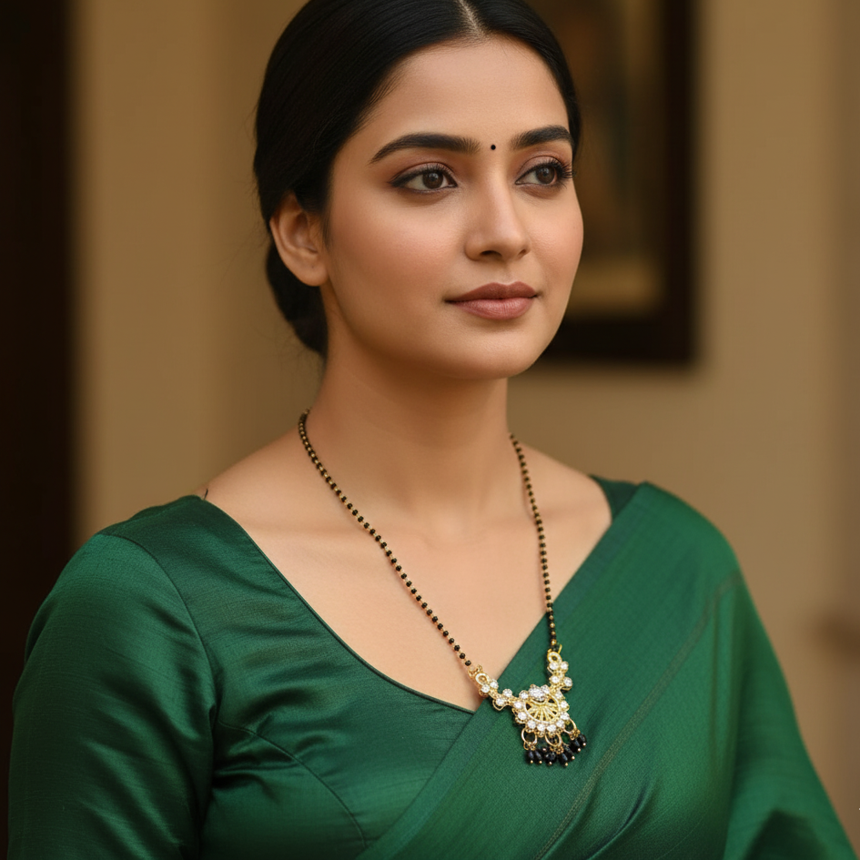 Designer Zircon Stone Gold Tone Mangalsutra