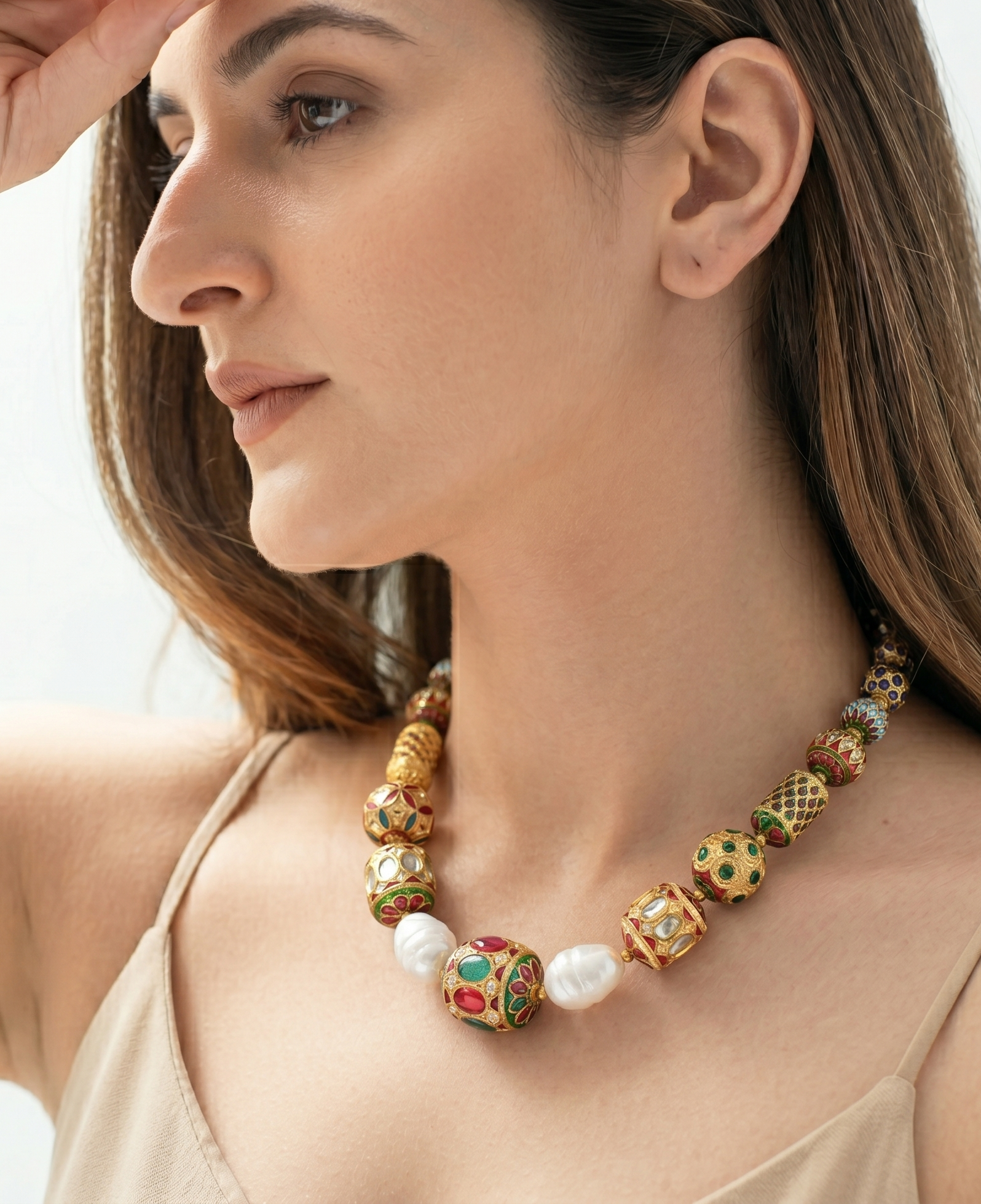 Traditional Meenakari Jadau Stone Necklace