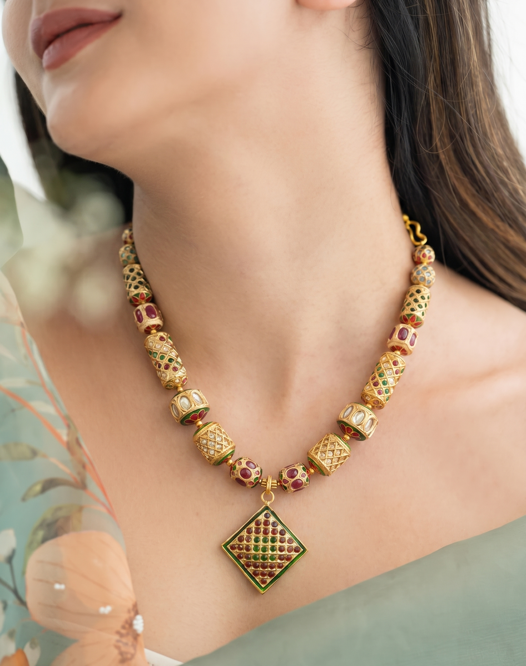 Designer Meenakari Gold Necklace
