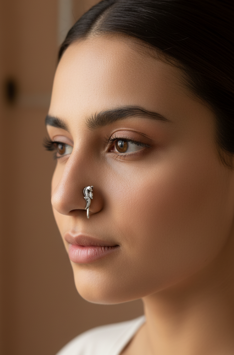 Bird Design Adorable Clip on Nose Pin