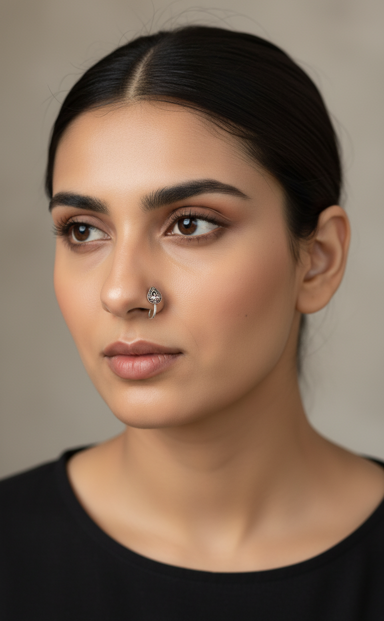 Tear-Drop Bird Design Clip On Nose Pin