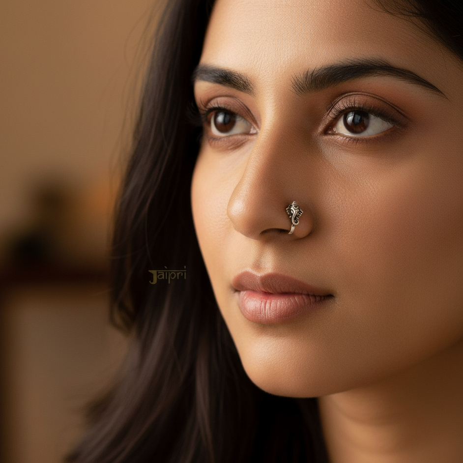 Lord Ganesha Unique Clip On Nose Pin