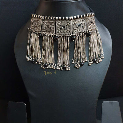 Antique Oxidized Ghungroo Choker Necklace