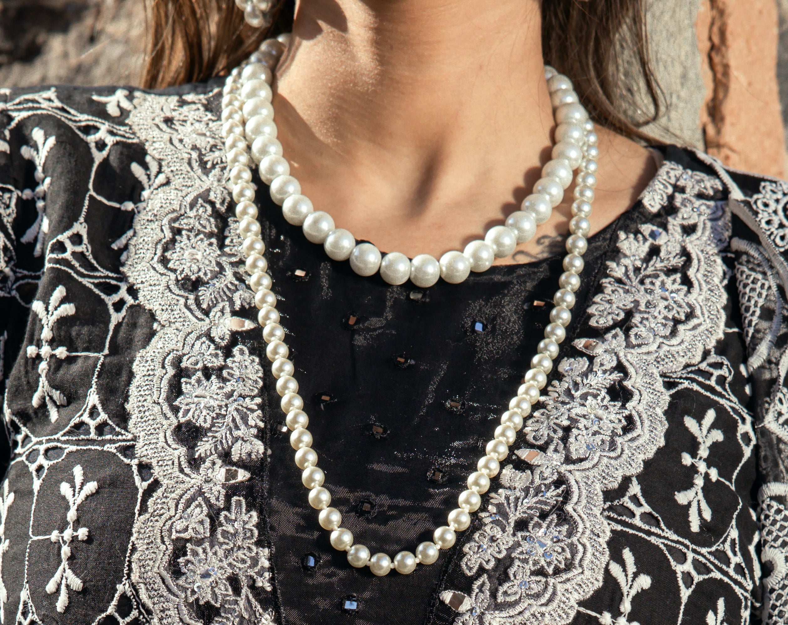 Two Layered Pearl Necklace