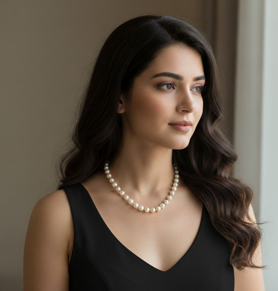 Single Layered Shell Pearl Beaded Necklace
