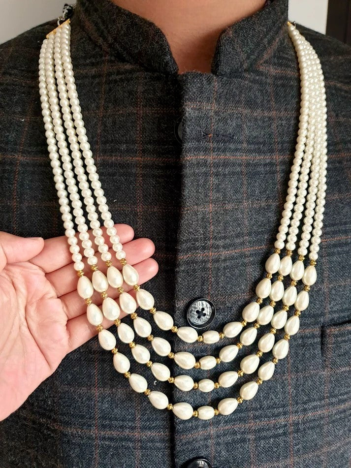 Pearl Beaded Groom Necklace For Wedding