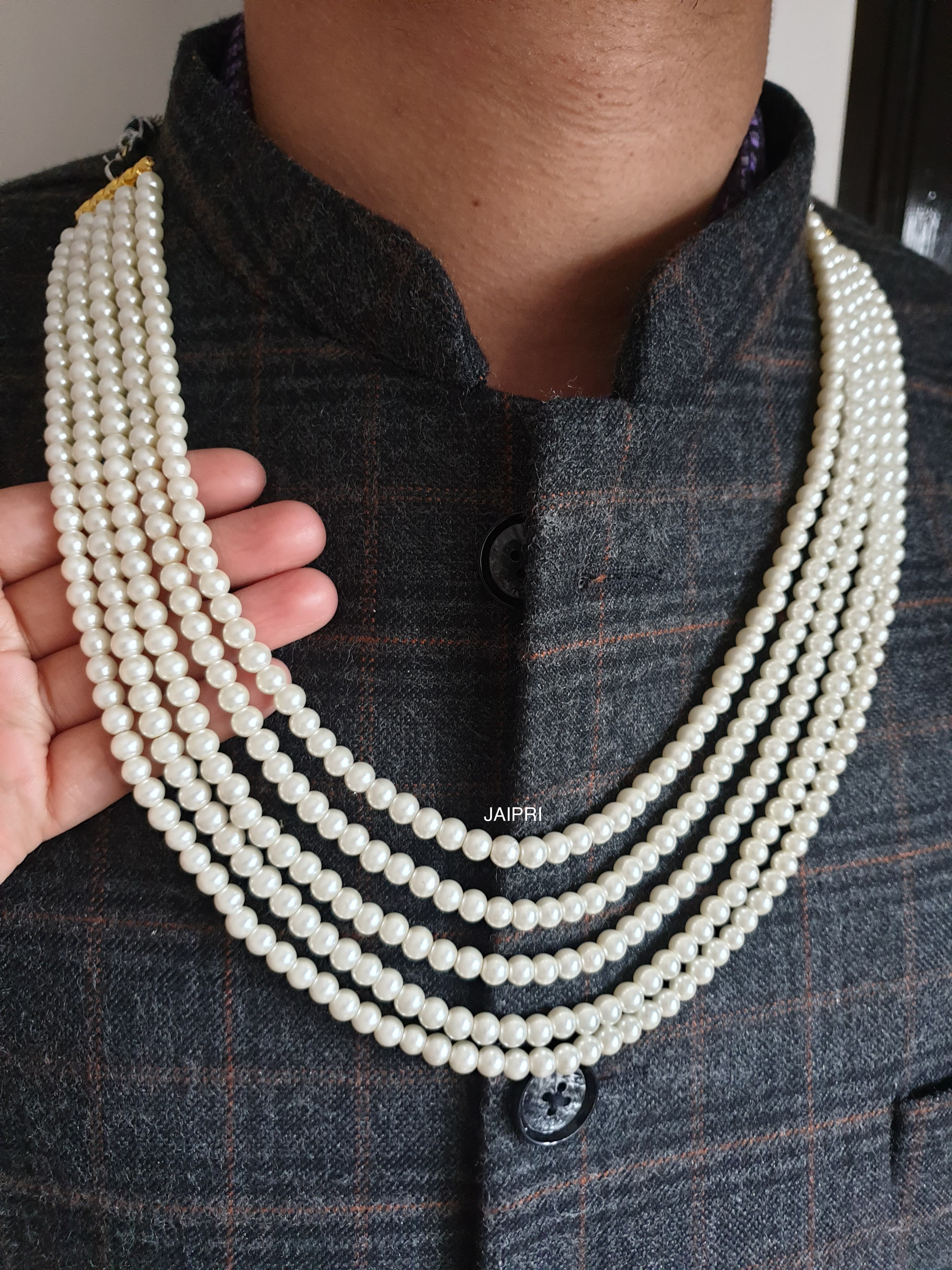 Five Layered Pearl Groom Necklace