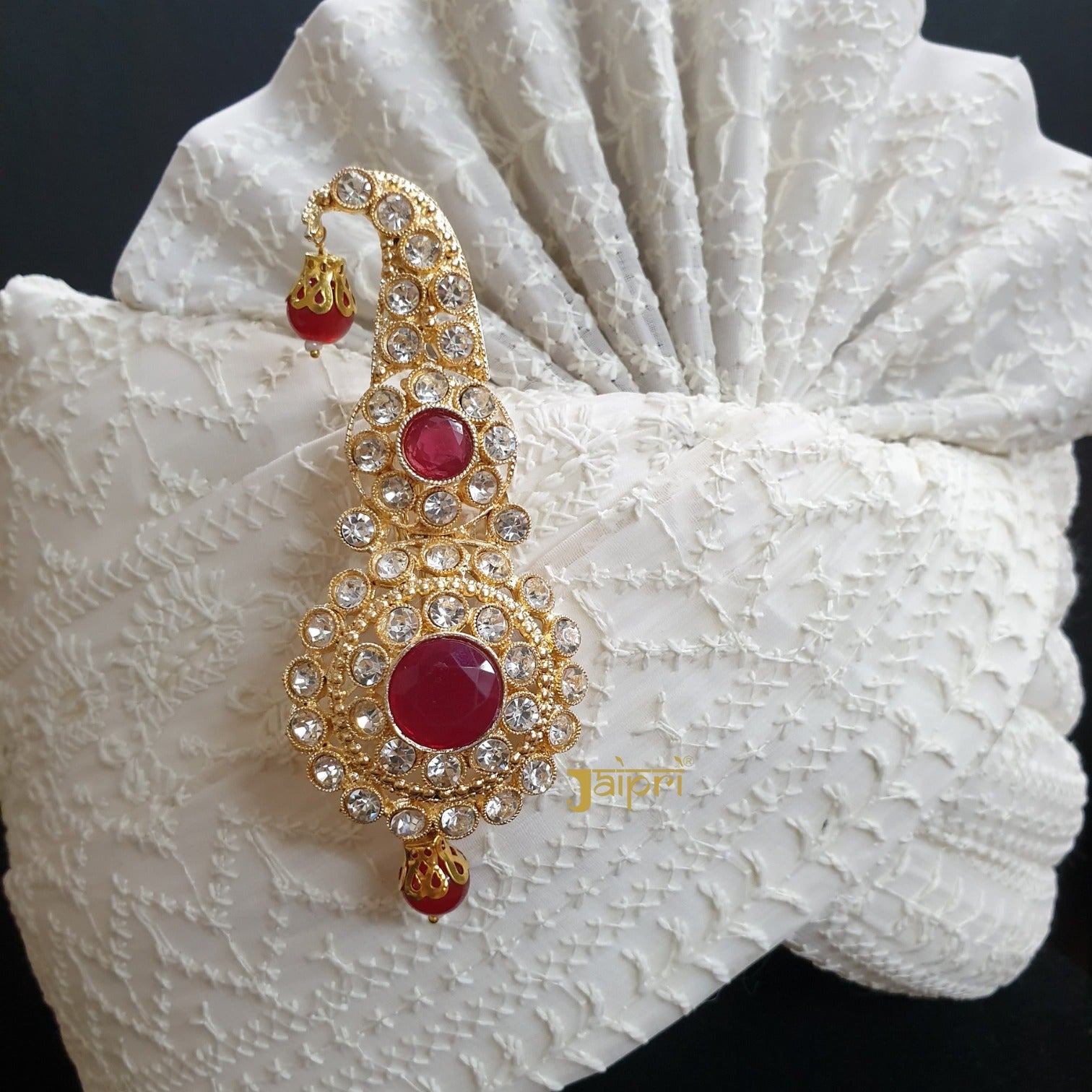 Gold Finish Ruby Kundan Polki Kilangi