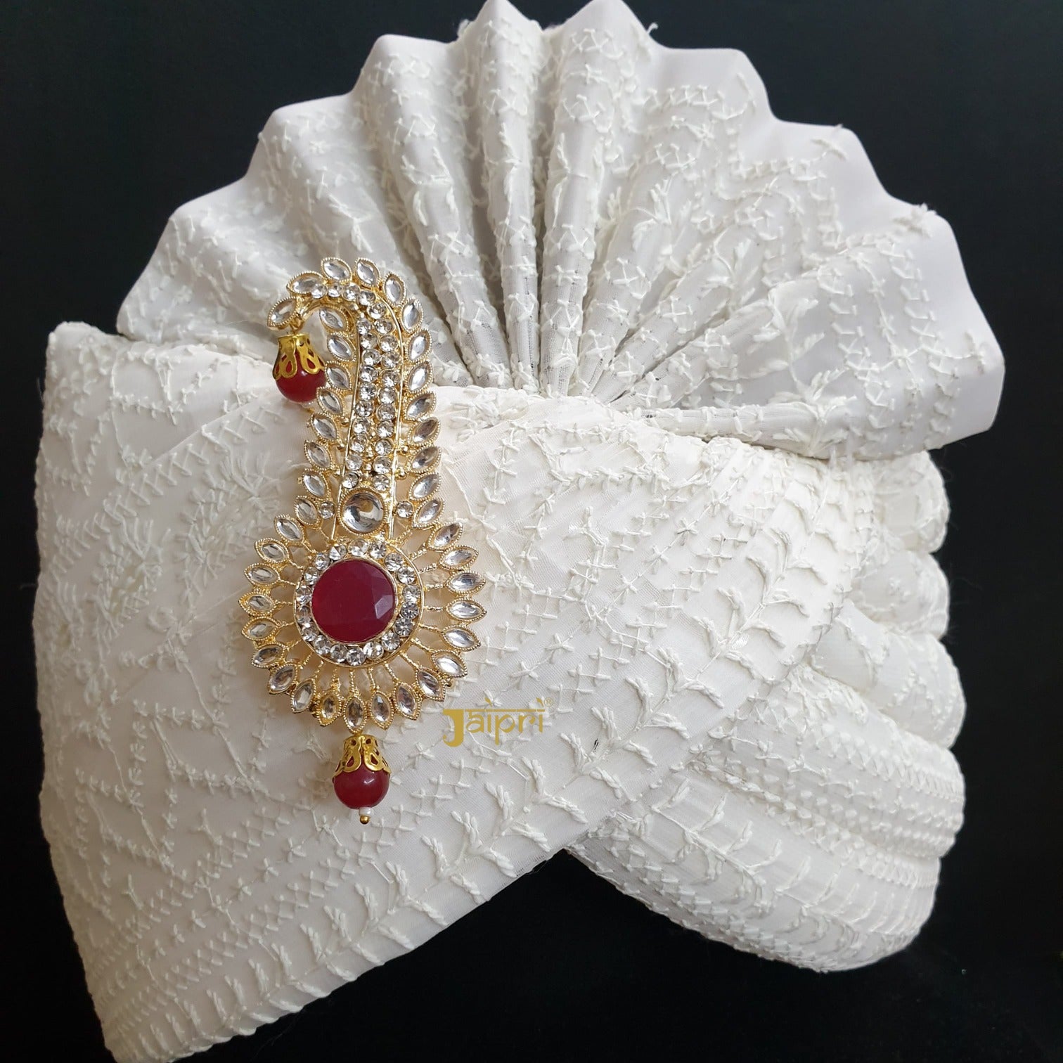 Red Gold Plated Kundan Kalingi