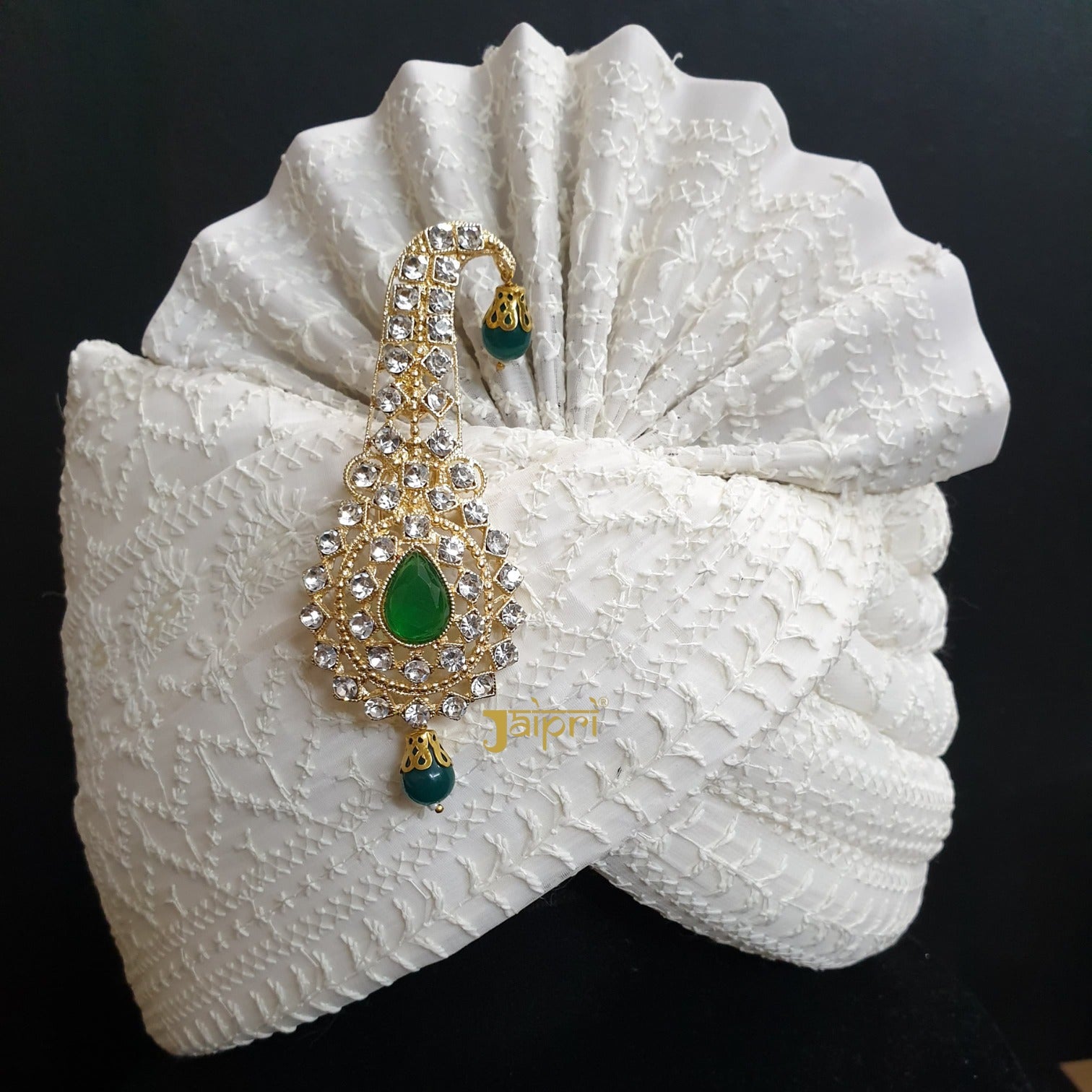 Green Stone Kundan Groom Safa Kilangi