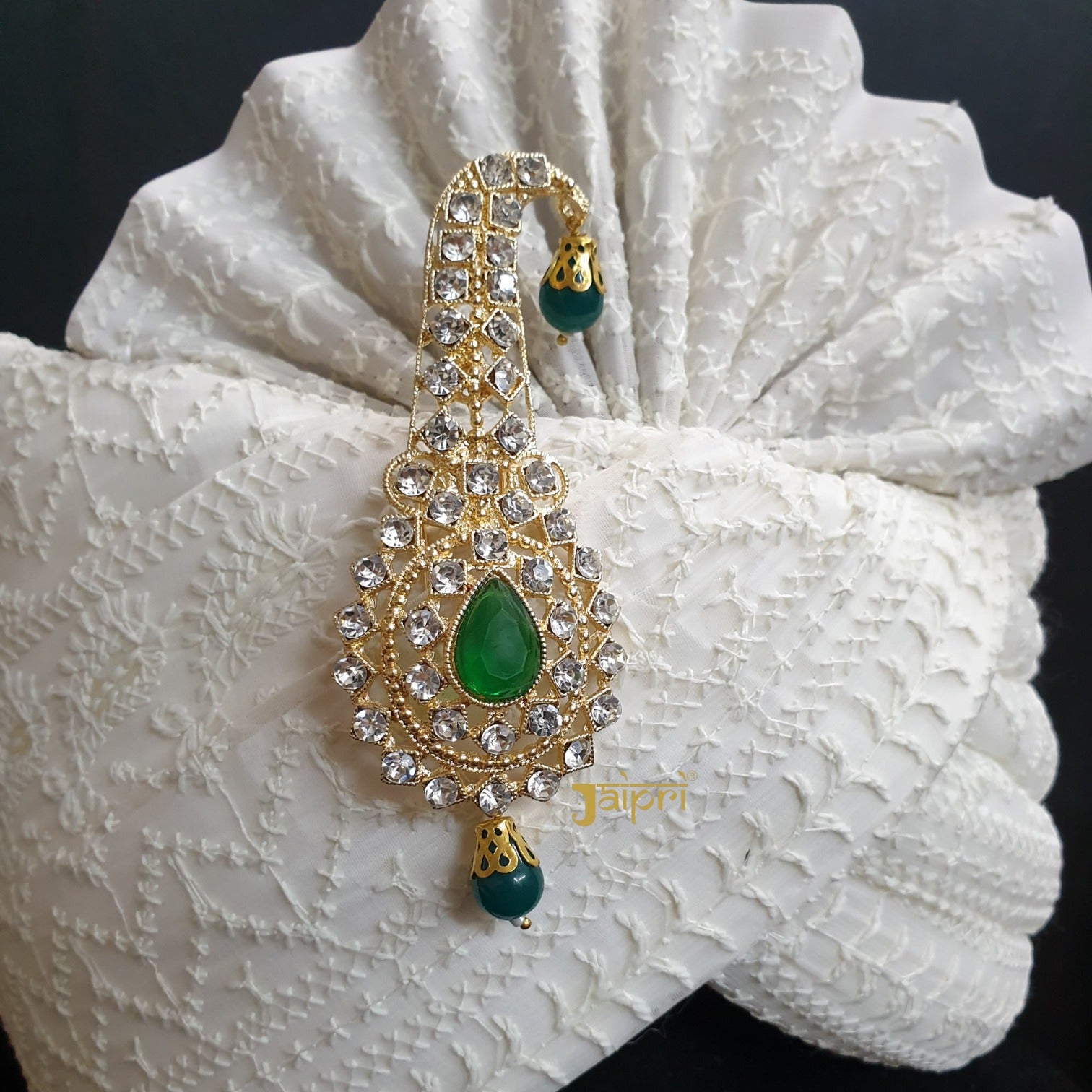 Green Stone Kundan Groom Safa Kilangi