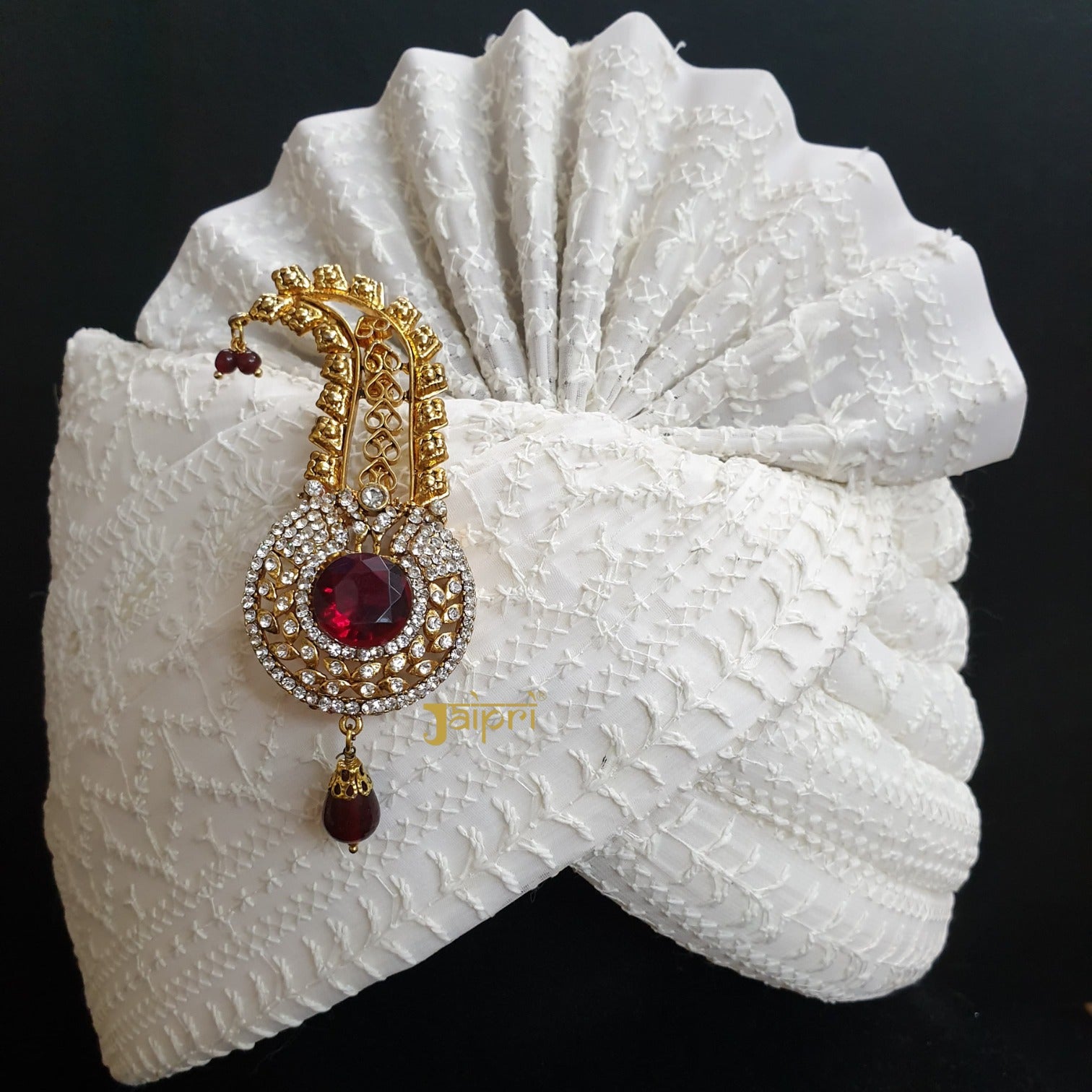 Ruby Stone Studded Groom Kalangi for Wedding