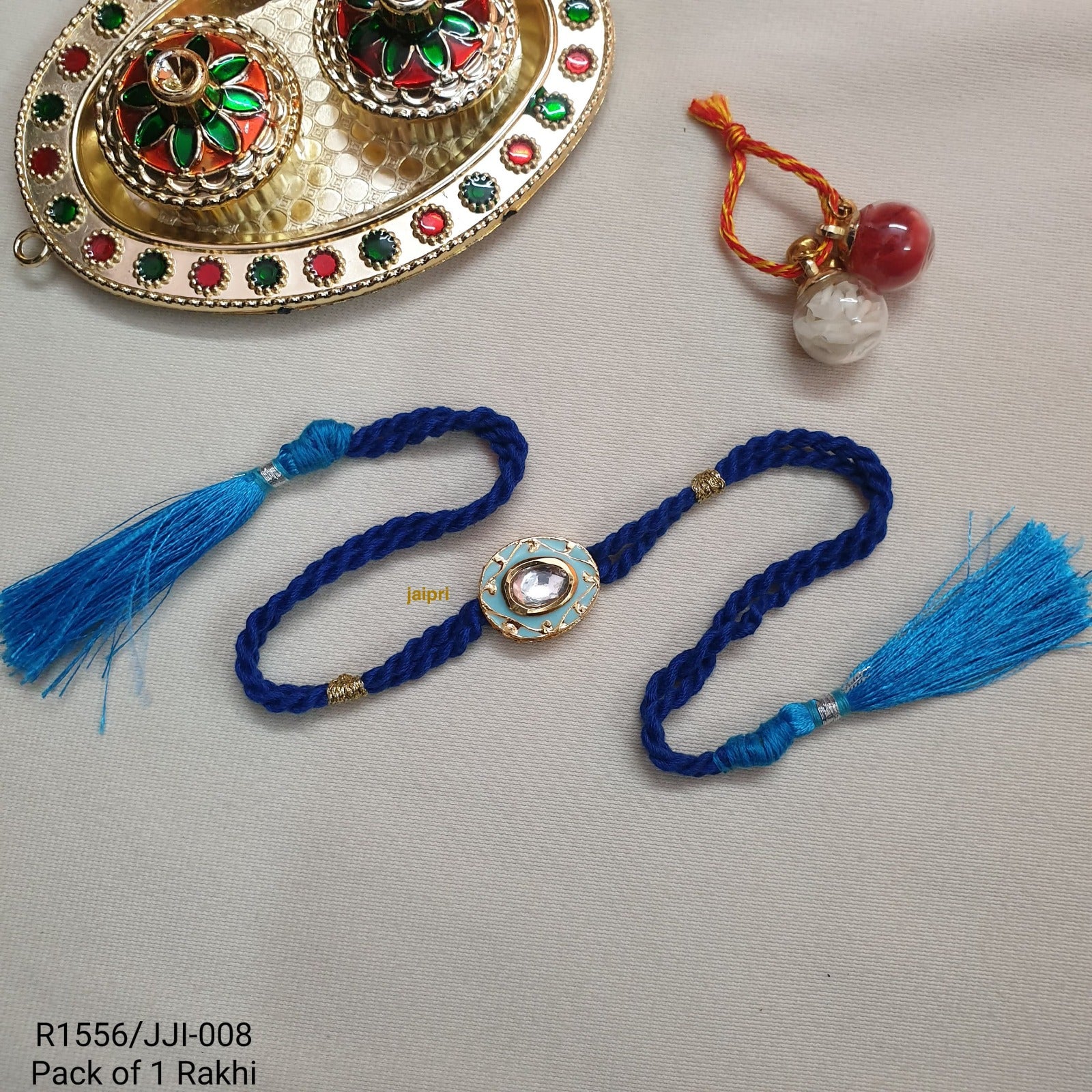 Turquoise Meenakari Rakhi (Pack Of One)