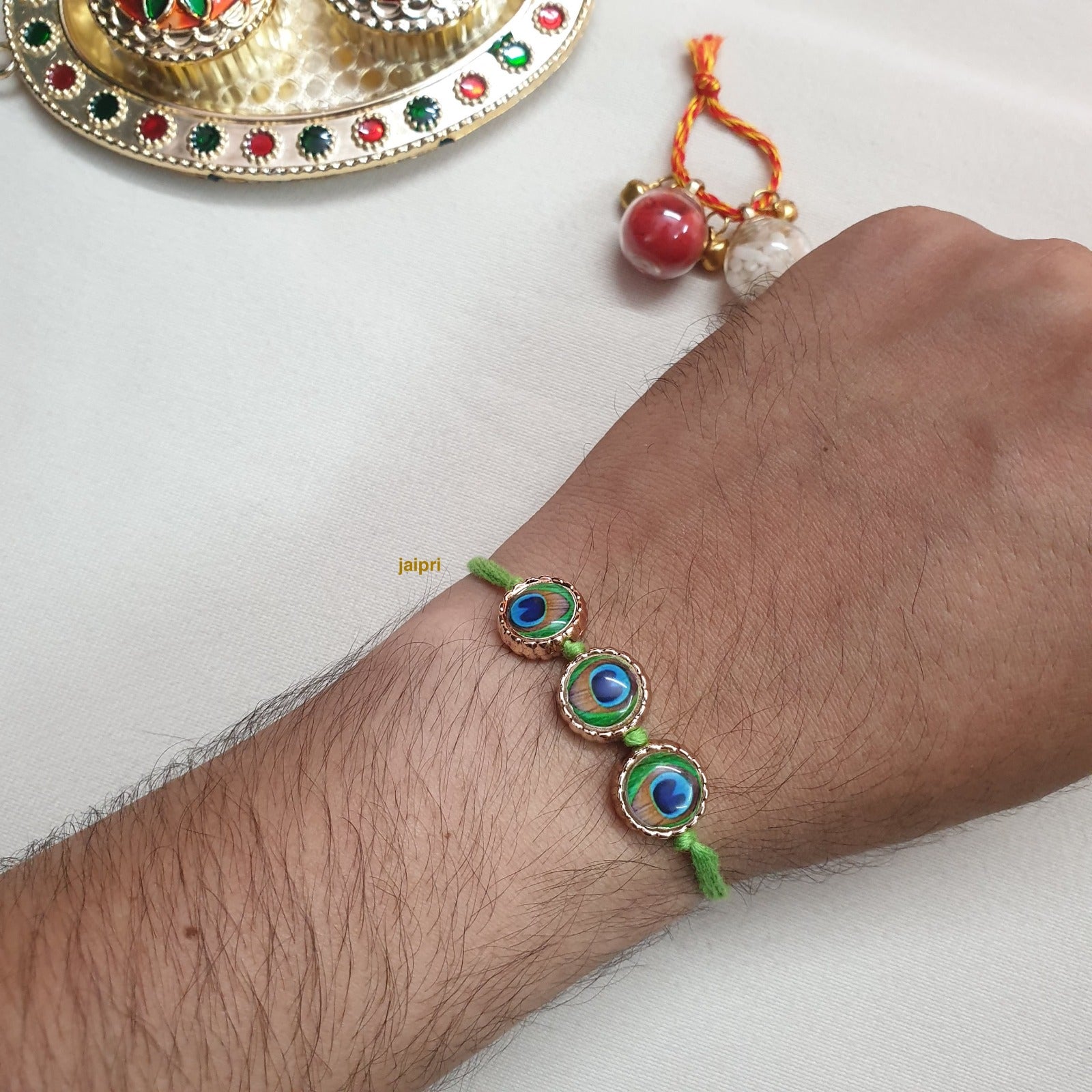 Peacock Feather Rakhi (Pack of One)