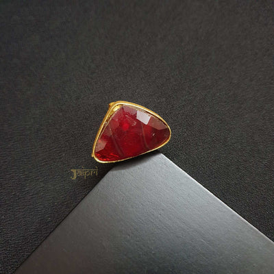 Triangle Design & Red Stone Ring